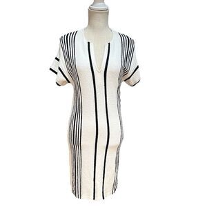 St. John Summer Knitted Stripped Sheath Dress Sz P Retail $998